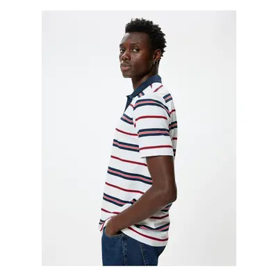 Koton Polo Neck T-Shirt Buttoned Short Sleeve Cotton