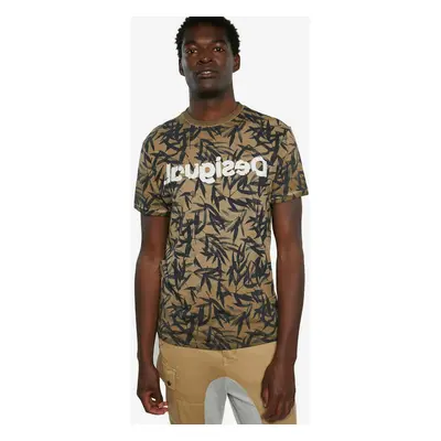 Brown men's patterned T-shirt Desigual TS Cesarion - Men