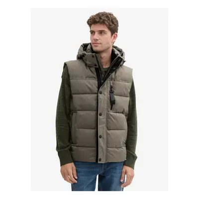 Khaki men's quilted vest Tom Tailor - Men's