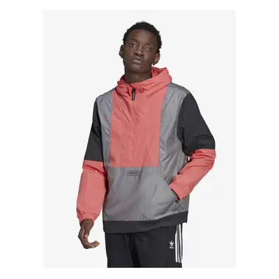 Pink and Grey Men's Lightweight Hooded Jacket adidas Originals - Men