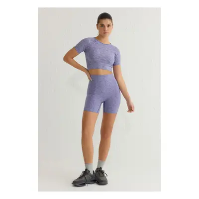 Trendyol Lilac Seamless Knitted Sports Shorts/Short Tights