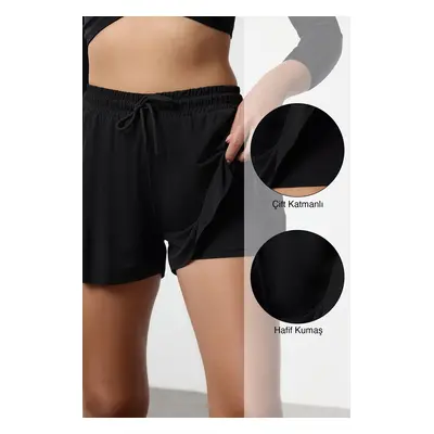 Trendyol Black Layered Tights Inside Knitted Sports Shorts