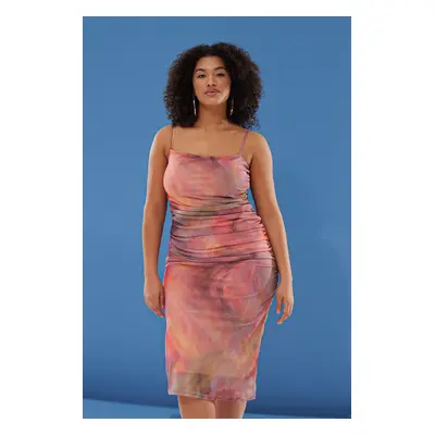 Trendyol Curve Multicolored Knitting Plus Size Dress