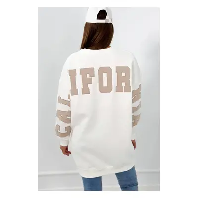 Insulated sweatshirt with California ecru inscription