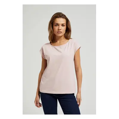 Women's T-shirt with round neckline MOODO - pink