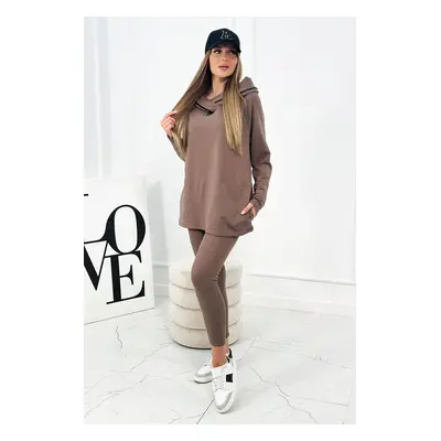 Kesi Set of cotton hoodie + leggings mocca