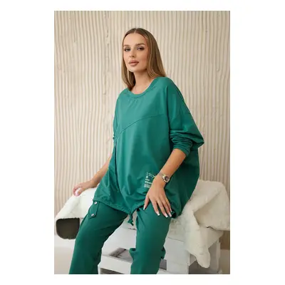 Kesi Włoski Oversize cotton set sweatshirt + pants green