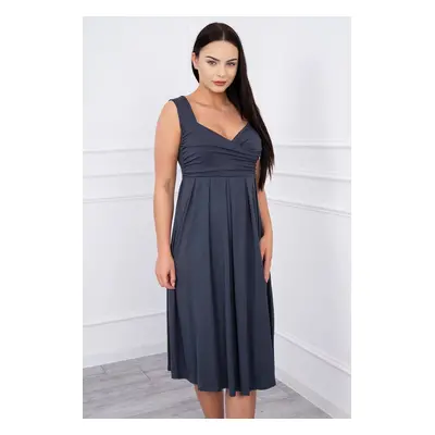 marka niezdefiniowana Dress with wide straps graphite