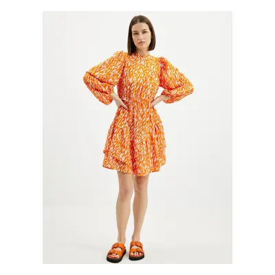 Orange patterned dress VERO MODA Daisy - Women