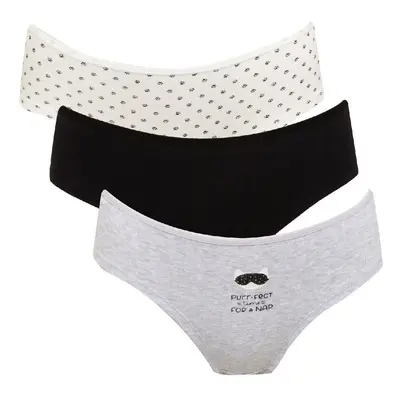 DEFACTO Fall In Love Ribbed 3-Piece Hipster Panties