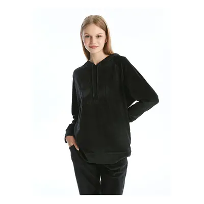 LC Waikiki Lw - Women's Hooded Velvet Pajama Top