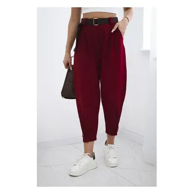 Kesi Włoski Punto trousers with leg closure burgundy