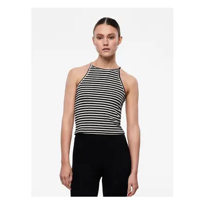 Women's White and Black Striped Tank Top Pieces Costina - Women