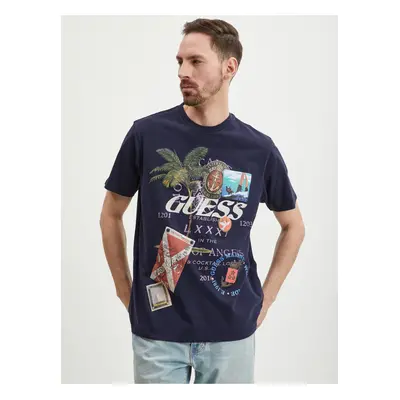 Dark blue men's T-Shirt Guess Nautica Collage - Men