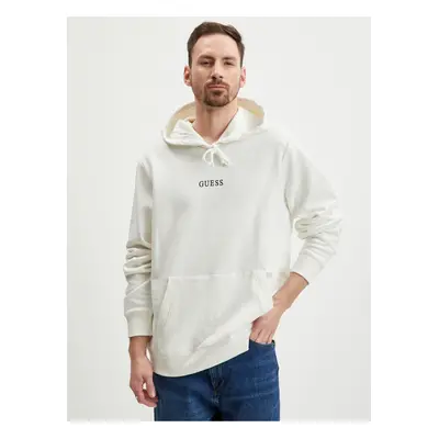 White Mens Hoodie Guess Roy - Men