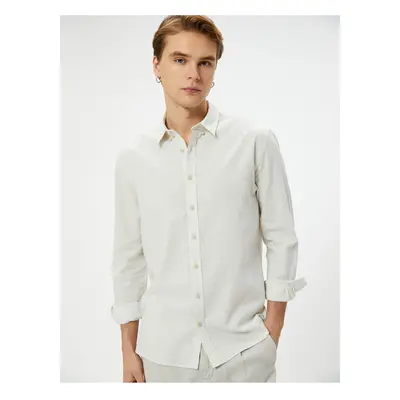 Koton Long Sleeve Shirt Classic Cuff Collar Buttoned