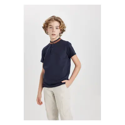 DEFACTO Boys High Neck Short Sleeve Polo T-Shirt