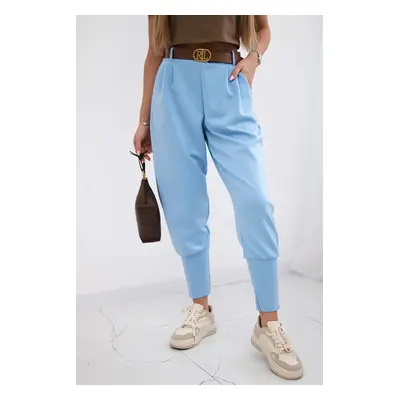 Kesi Włoski Pants with belt and pockets blue