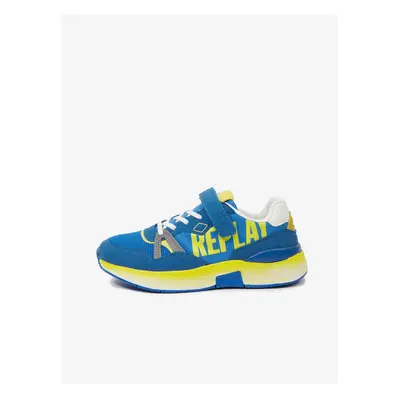 Yellow-blue children's sneakers with suede details Replay - Girls