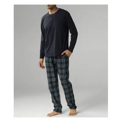 Men's Atlantic pajamas - dark blue/dark green