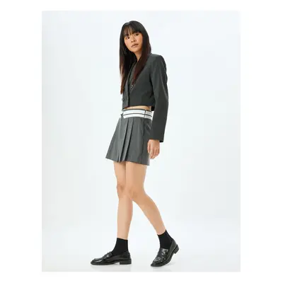 Koton Pleated Bias Shorts Skirt Standard Waist