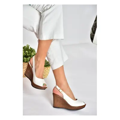 Fox Shoes Women's White Wedge Heels Shoes