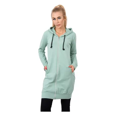 Women's long hoodie Kesi - dark mint