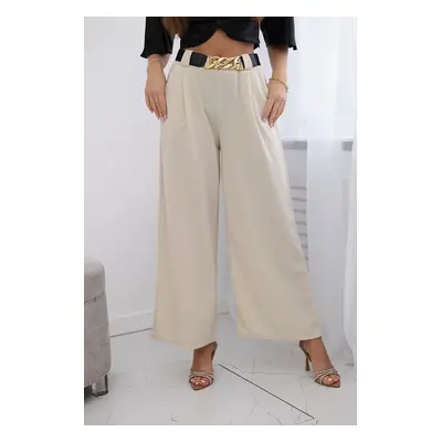 Kesi Włoski Viscose trousers with wide leg beige