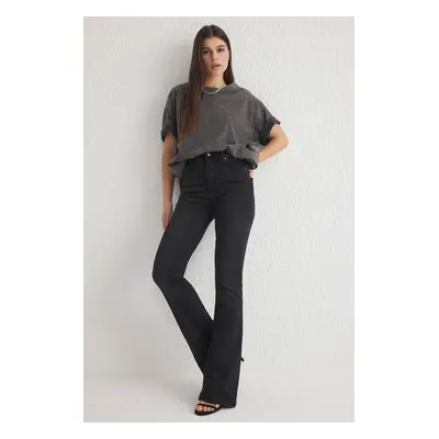 Trendyol Black High Waist Flare Jeans