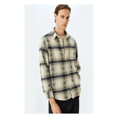 Koton Men's Blue Plaid Shirt