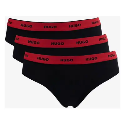 3PACK women's panties Hugo Boss black