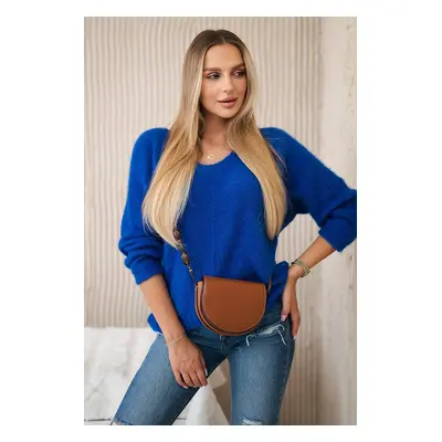 Włoski V-neck sweater cornflower blue