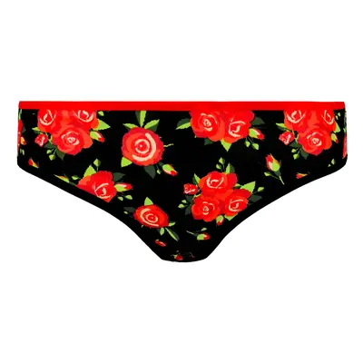 Women's panties Frogies Black Red Rose