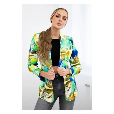 Turecki Cotton jacket with a colorful print green