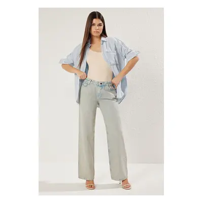 Trendyol Light Blue Low Waist Boyfriend Jeans