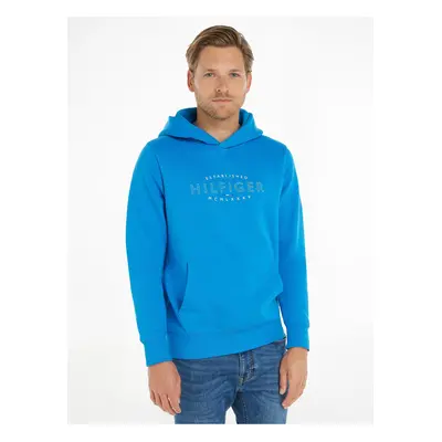 Blue Mens Sweatshirt Tommy Hilfiger Curve Logo Hoody - Men