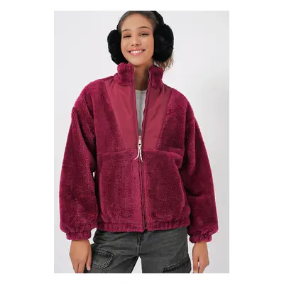 Bigdart Women's Plush Coat Jacket - Plum