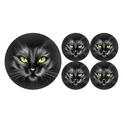 Bertoni Home Unisex's 1+4 Round Table Pads Set Nero