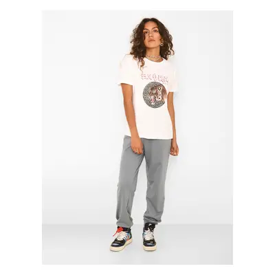 White T-shirt with print Noisy May Command - Women