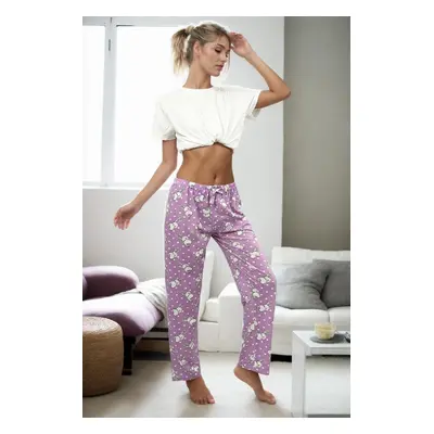 80156 Dewberry Women Pyjama Bottom-Lilac