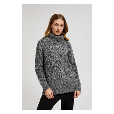 Women's melange sweater MOODO - black