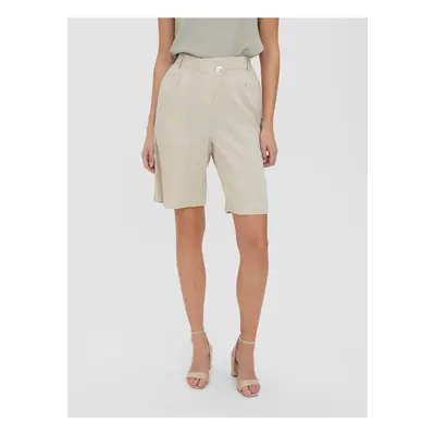 Beige shorts VERO MODA Josie - Women's