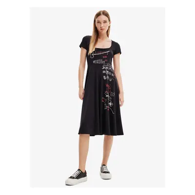 Black Women Patterned Dress Desigual Broadway Road - Women