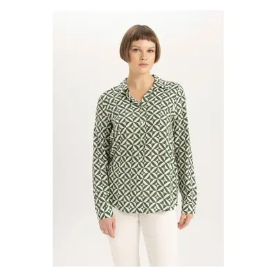 DEFACTO Regular Fit Long Sleeve Patterned Shirt