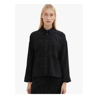 Black women's striped shirt jacket Tom Tailor - Women