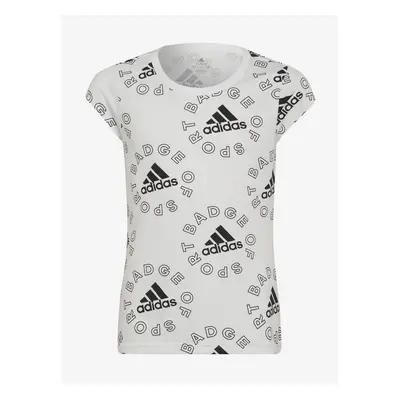 White Girly Patterned T-Shirt adidas Performance - unisex