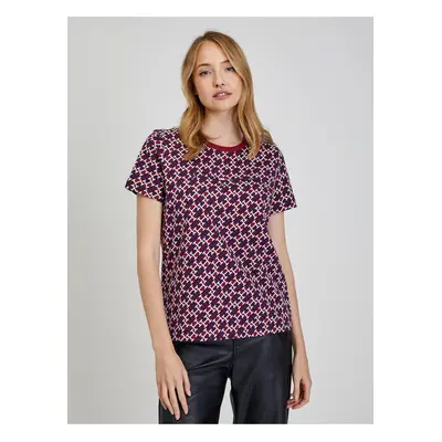 Blue and Red Women's Patterned T-ShirtTommy Hilfiger - Women