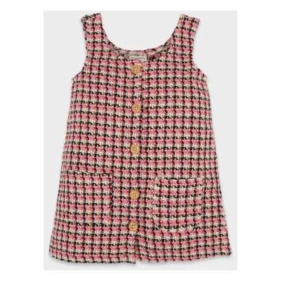 DEFACTO Baby Girl Pocket Buttoned Patterned Tweed Overalls