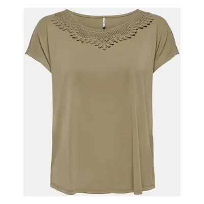 Khaki T-shirt with lace ONLY FreeLife - Women's