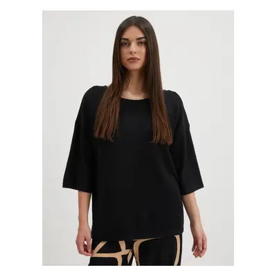 Black Loose Blouse with Neckline Noisy May City - Women